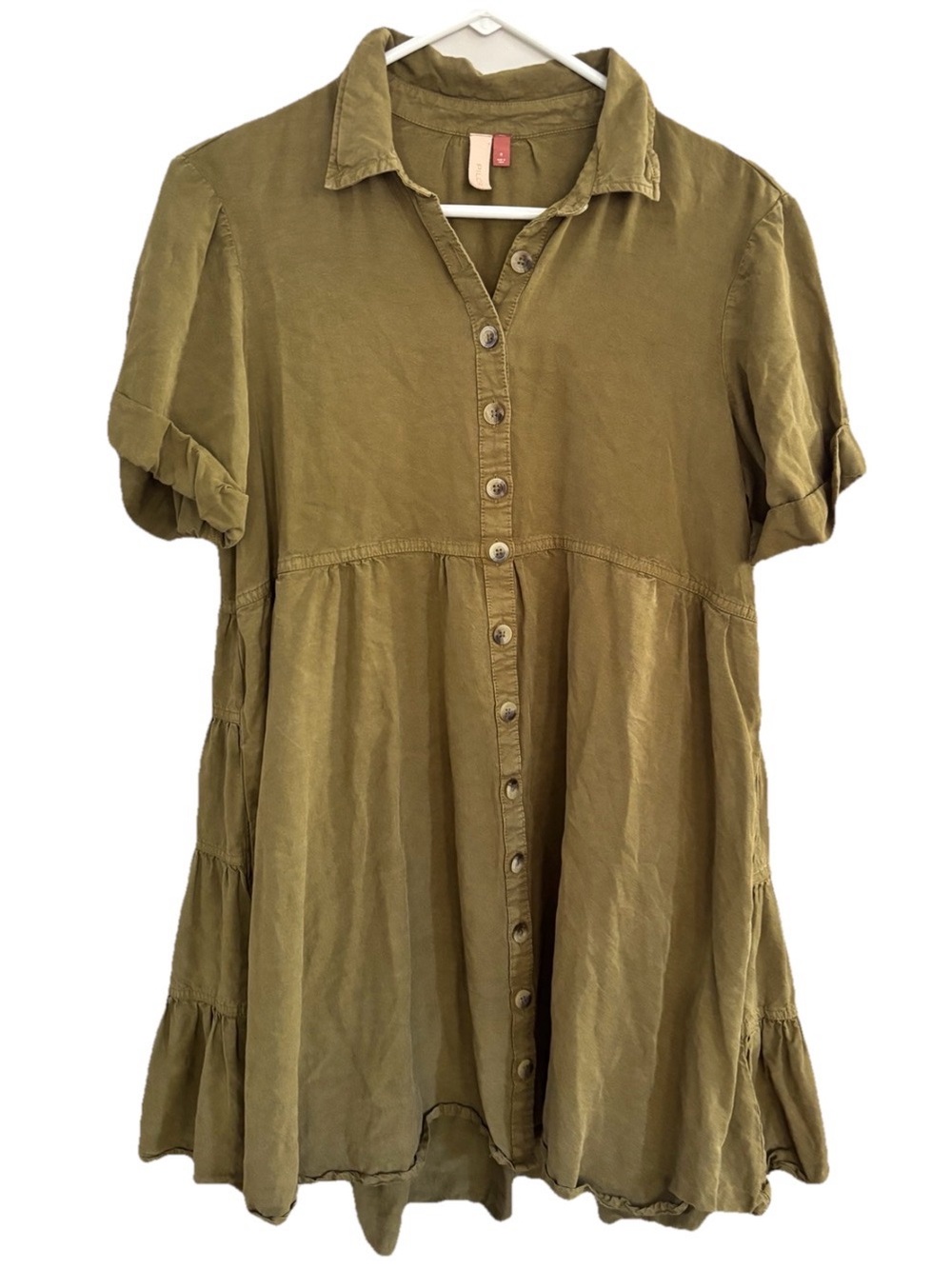 Anthropologie x Pilcro Suzanne Tiered Shirt Dress Size Small